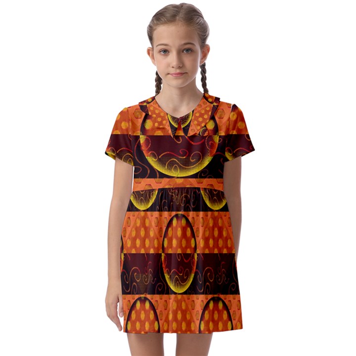 Art Pattern Design Wallpaper Kids  Asymmetric Collar Dress