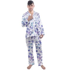 Christmas Stars Background Men s Long Sleeve Satin Pajamas Set by Posterlux