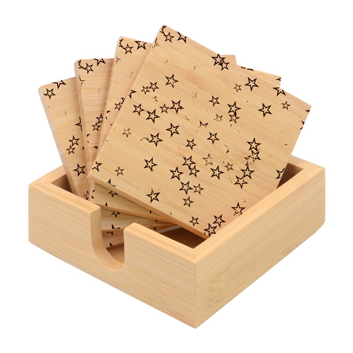 Christmas Stars Background Bamboo Coaster Set