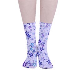 Christmas Stars Background Smooth Crew Length Tube Socks by Posterlux