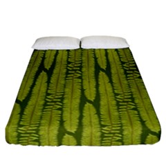 Fern Texture Nature Leaves Fitted Sheet (california King Size)