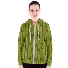 Fern Texture Nature Leaves Women s Zipper Hoodie