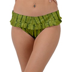 Fern Texture Nature Leaves Frill Bikini Bottoms