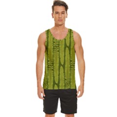 Fern Texture Nature Leaves Men s Wide Collar Tank Top by Posterlux