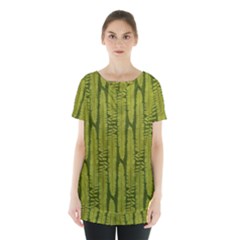 Fern Texture Nature Leaves Skirt Hem Sports Top by Posterlux