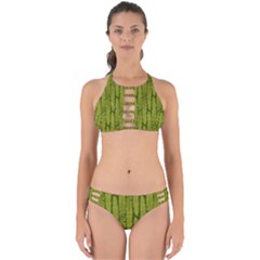 Fern Texture Nature Leaves Perfectly Cut Out Bikini Set