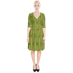 Fern Texture Nature Leaves Wrap Up Cocktail Dress by Posterlux