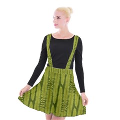 Fern Texture Nature Leaves Suspender Skater Skirt