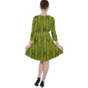 Fern Texture Nature Leaves Quarter Sleeve Ruffle Waist Dress View2