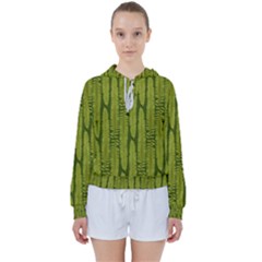 Fern Texture Nature Leaves Women s Tie Up Sweat