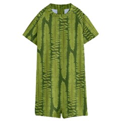 Fern Texture Nature Leaves Kids  Boyleg Half Suit Swimwear