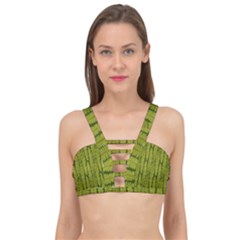 Fern Texture Nature Leaves Cage Up Bikini Top