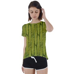 Fern Texture Nature Leaves Short Sleeve Open Back T-shirt