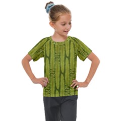 Fern Texture Nature Leaves Kids  Mesh Piece T-shirt