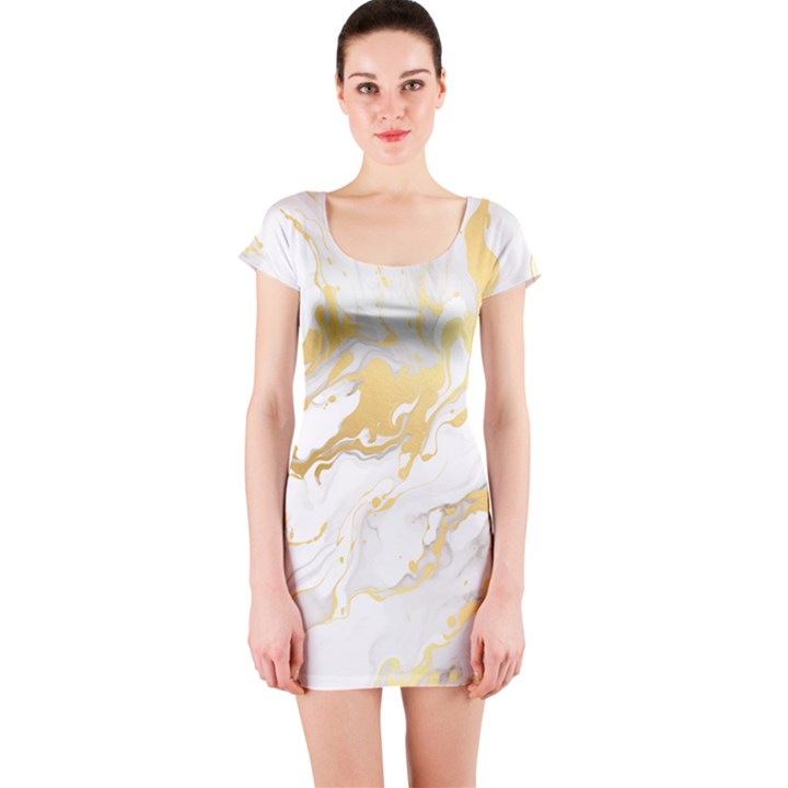 Marble Pattern Short Sleeve Bodycon Dress