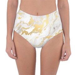 Marble Pattern Reversible High-waist Bikini Bottoms