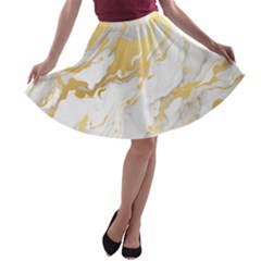 Marble Pattern A-line Skater Skirt