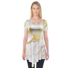 Marble Pattern Short Sleeve Tunic 