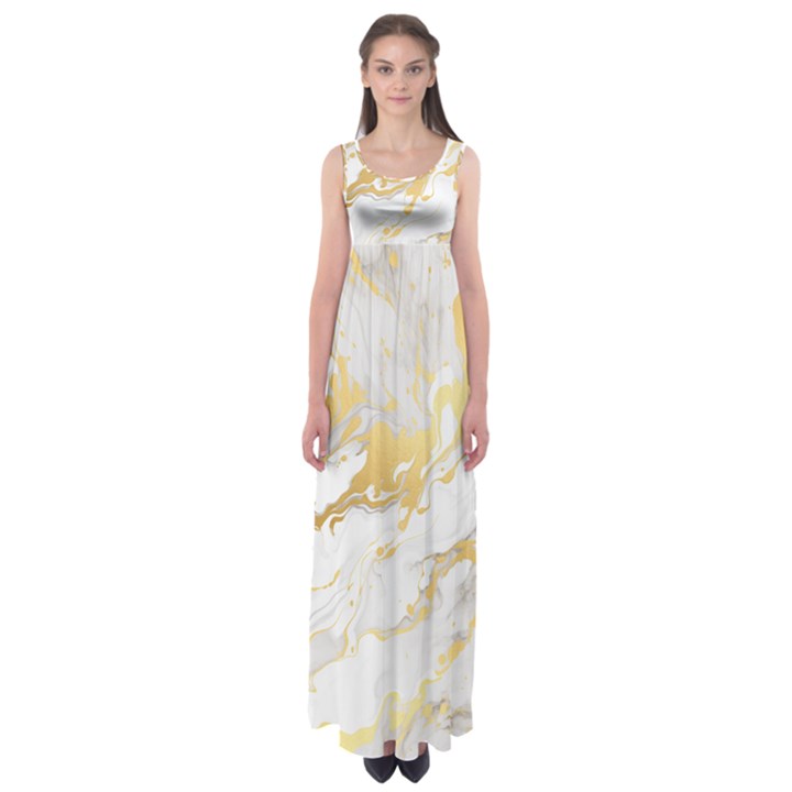 Marble Pattern Empire Waist Maxi Dress