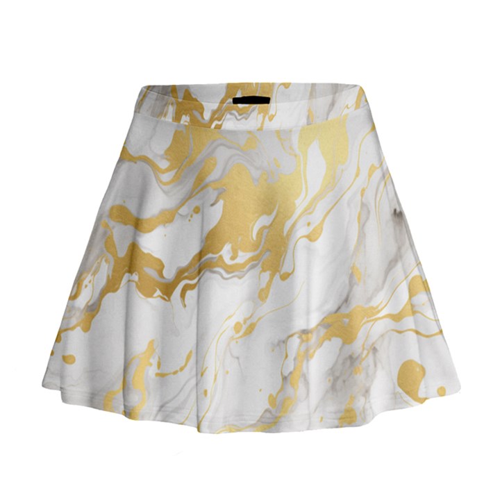 Marble Pattern Mini Flare Skirt