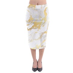 Marble Pattern Midi Pencil Skirt