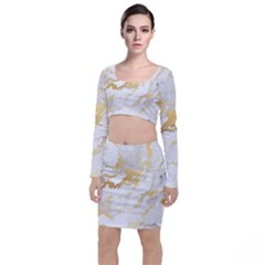 Marble Pattern Top And Skirt Sets by Posterlux