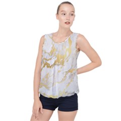 Marble Pattern Bubble Hem Chiffon Tank Top by Posterlux