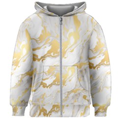 Marble Pattern Kids  Zipper Hoodie Without Drawstring