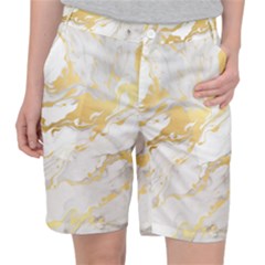 Marble Pattern Women s Pocket Shorts