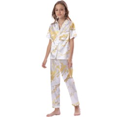 Marble Pattern Kids  Satin Short Sleeve Pajamas Set