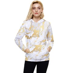 Marble Pattern Women s Lightweight Drawstring Hoodie