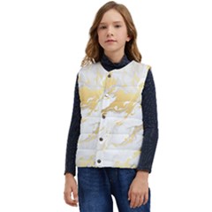 Marble Pattern Kid s Button Up Puffer Vest	