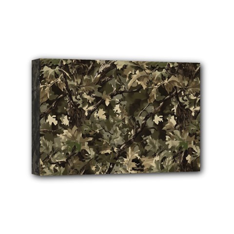 Camouflage Army Survival Uniform Mini Canvas 6  X 4  (stretched) by Posterlux