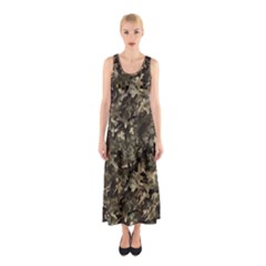 Camouflage Army Survival Uniform Sleeveless Maxi Dress