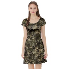 Camouflage Army Survival Uniform Short Sleeve Skater Dress