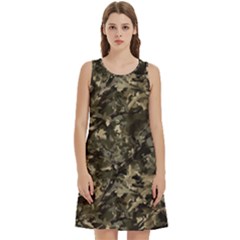 Camouflage Army Survival Uniform Round Neck Sleeve Casual Dress With Pockets by Posterlux