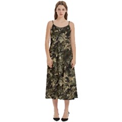 Camouflage Army Survival Uniform Casual Spaghetti Strap Midi Dress by Posterlux