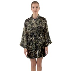 Camouflage Army Survival Uniform Long Sleeve Satin Kimono by Posterlux