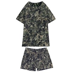 Camouflage Army Survival Uniform Kids  Swim T-shirt And Shorts Set