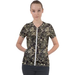 Camouflage Army Survival Uniform Short Sleeve Zip Up Jacket by Posterlux