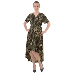 Camouflage Army Survival Uniform Front Wrap High Low Dress