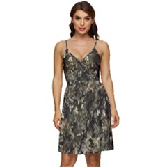 Camouflage Army Survival Uniform V-neck Pocket Summer Dress  by Posterlux