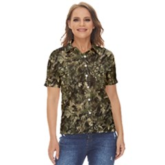 Camouflage Army Survival Uniform Women s Short Sleeve Double Pocket Shirt