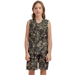 Camouflage Army Survival Uniform Kids  Basketball Mesh Set