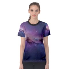 Cosmic Dreamscape Print (ai) Black Backgrond Women s Sport Mesh T-shirt