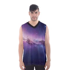 Cosmic Dreamscape Print (ai) Black Backgrond Men s Basketball Tank Top by dflcprintsclothing