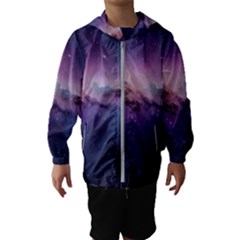 Cosmic Dreamscape Print (ai) Black Backgrond Kids  Hooded Windbreaker by dflcprintsclothing