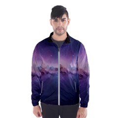 Cosmic Dreamscape Print (ai) Black Backgrond Men s Windbreaker