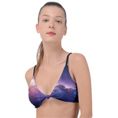 Cosmic Dreamscape Print (ai) Black Backgrond Knot Up Bikini Top by dflcprintsclothing