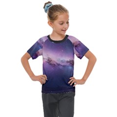 Cosmic Dreamscape Print (ai) Black Backgrond Kids  Mesh Piece T-shirt